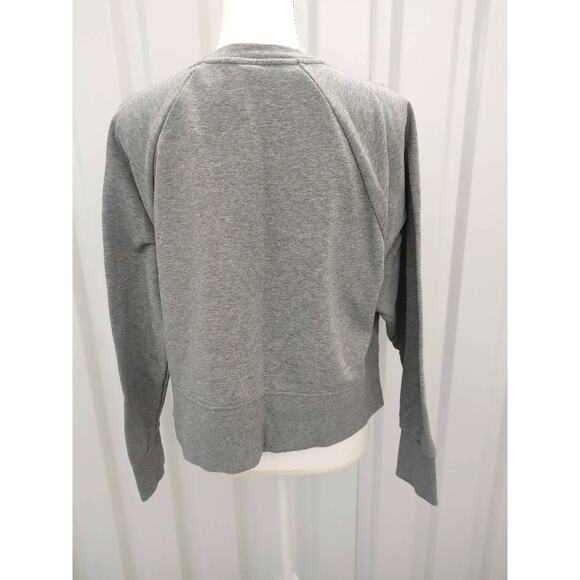 Nike Versa Crew Big Sweatshirt Cropped Pullover Embossed Small Gray - Picture 5 of 6